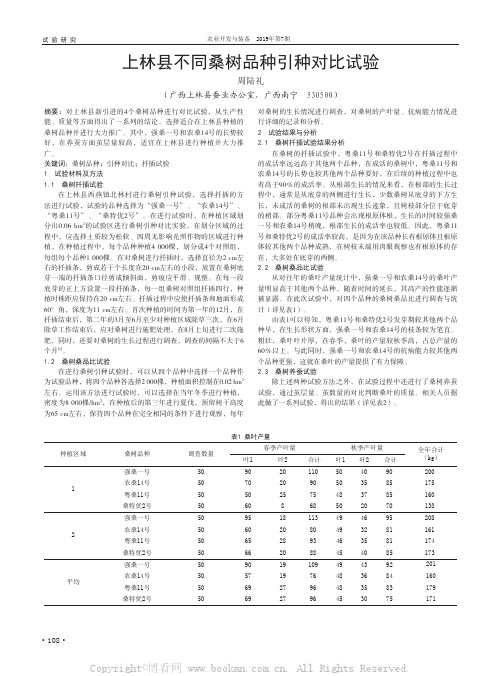 上林县不同桑树品种引种对比试验