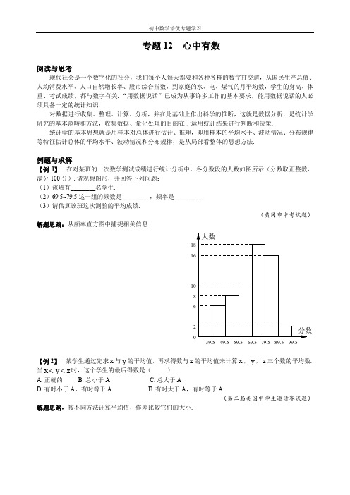 初中数学培优专题学习专题12 心中有数