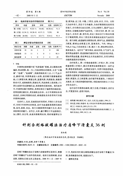 针刺合刺络拔罐法治疗肩峰下滑囊炎36例