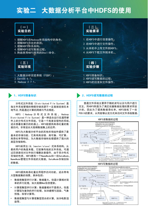 实验2 大数据分析平台中HDFS的使用