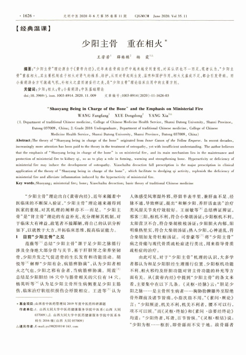 少阳主骨 重在相火