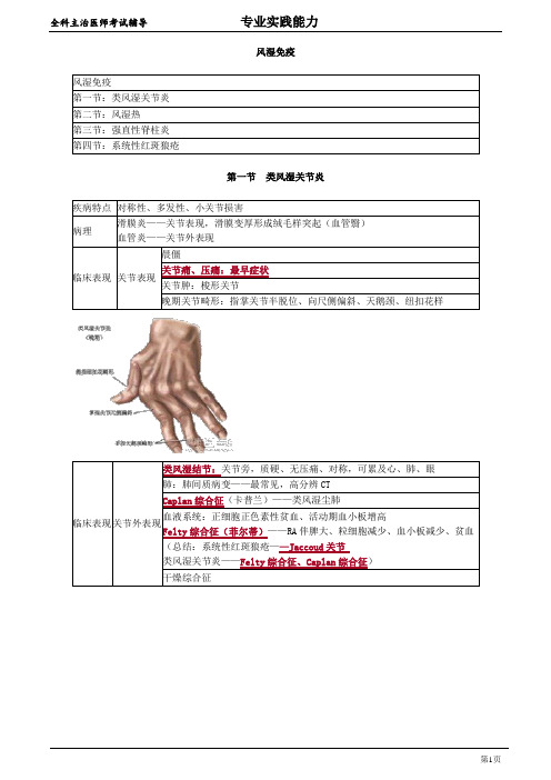 全科主治专业实践:风湿免疫 教学讲义