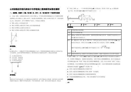 山西省临汾市侯马职业中专学校高三物理联考试卷含解析