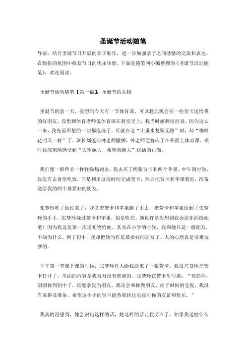 圣诞节活动随笔