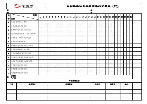 合力叉车日常保养检查记录表