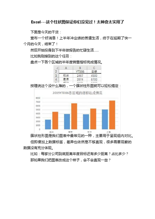 Excel---这个柱状图保证你们没见过！太神奇太实用了