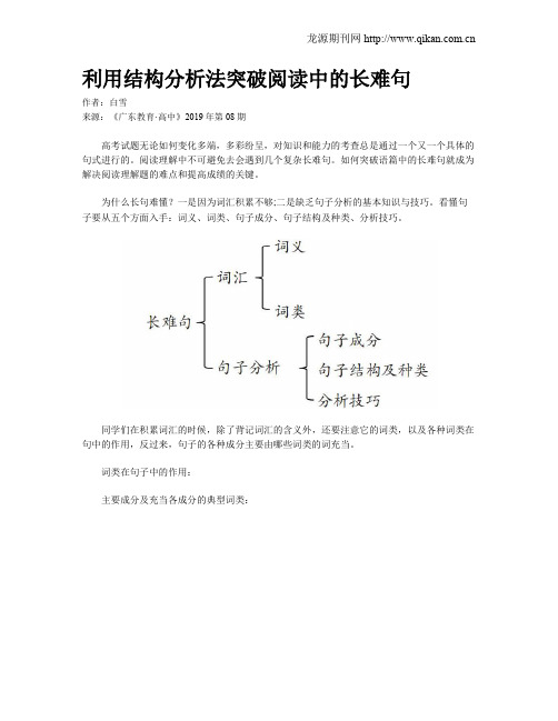 利用结构分析法突破阅读中的长难句