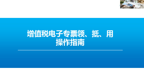 增值税电子专票领、抵、用操作培训(纳税人端)