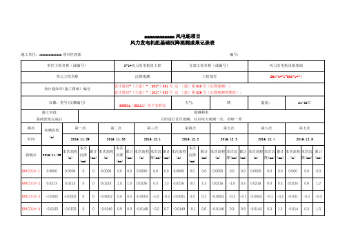 风机沉降观测记录