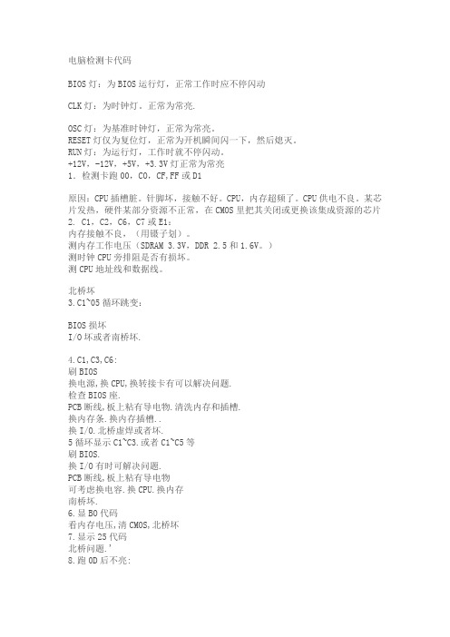电脑检测卡代码