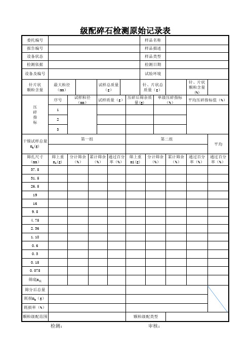 级配碎石检测原始记录表