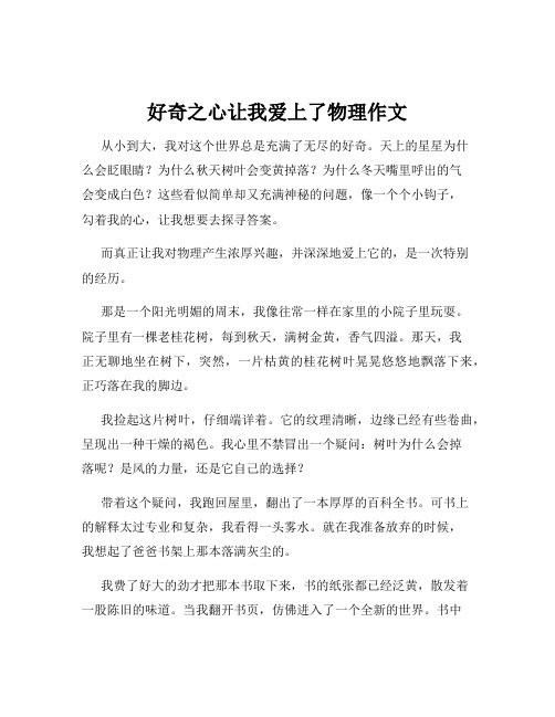 好奇之心让我爱上了物理作文