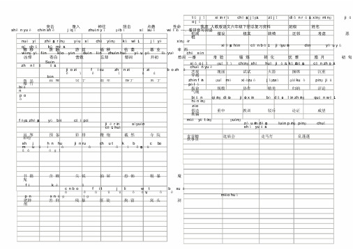 2016-2017年人教版小学六年级语文下册总复习人教版语文六年级下册总复习资料