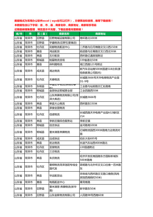 2020新版山东省菏泽市托运工商企业公司商家名录名单联系电话号码地址大全814家