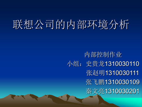 内部控制PPT作业 联想公司内部环境分析