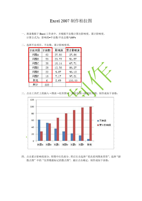 Excel 2007制作柏拉图