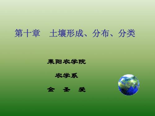 第八章 土壤形成、分布、分类