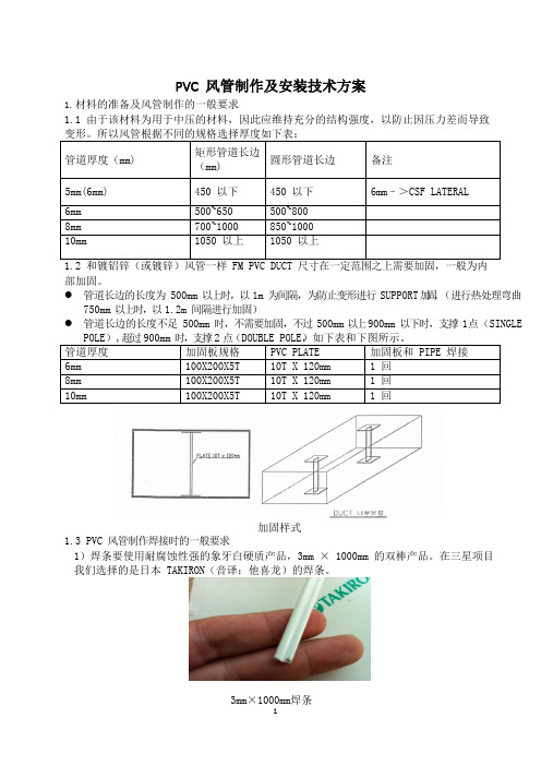 PVC 风管制作及安装技术方案