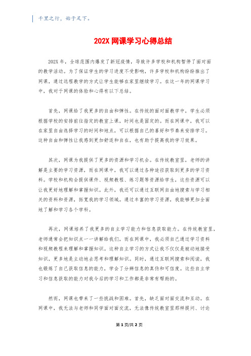 202X网课学习心得总结