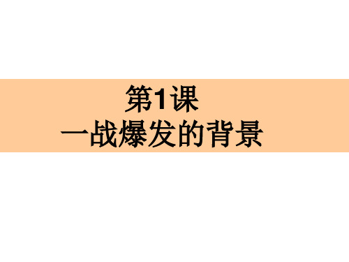 1.1《第一次世界大战的爆发》ppt课件高品质版