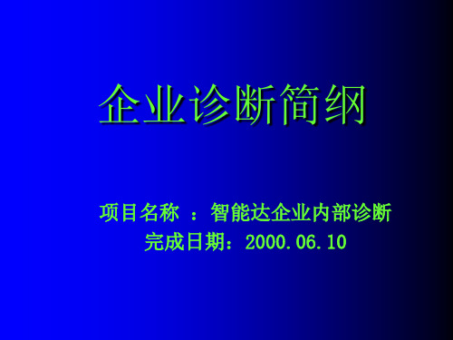 某公司企业内部诊断简纲(ppt 60页)