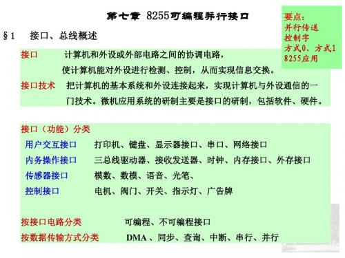 清华计算机硬件技术基础--沈永林老师 并行接口电路