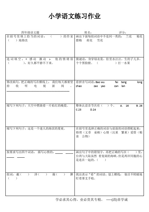 小学四年级语文提优训练II (77)