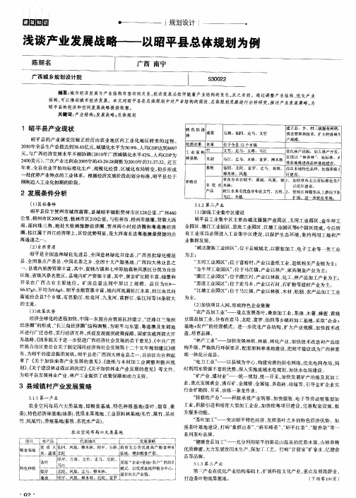 浅谈产业发展战略——以昭平县总体规划为例