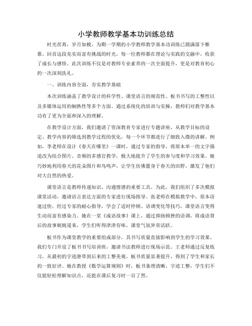 小学教师教学基本功训练总结