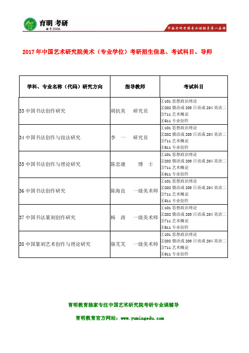 2017年中国艺术研究院书法创作研究711艺术概论考研参考书