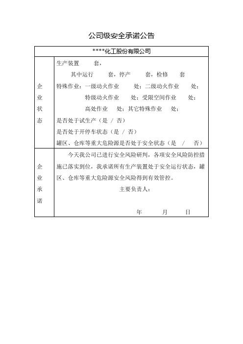 风险研判报告及各级承诺公告样板