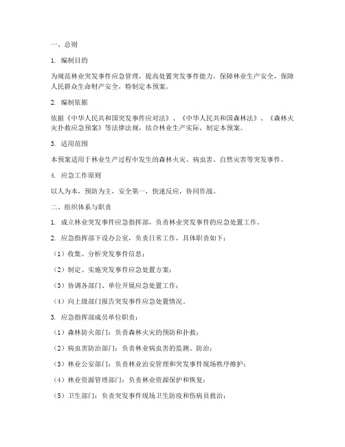 林业突发事件应急预案方案