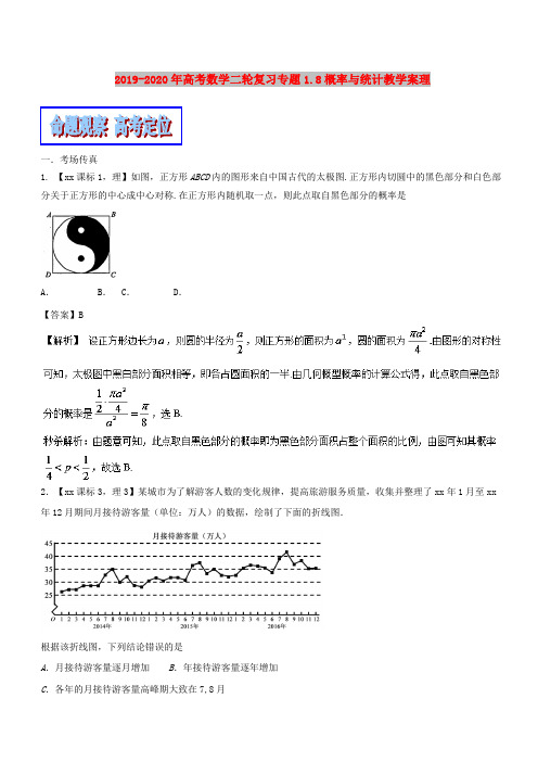 2019-2020年高考数学二轮复习专题1.8概率与统计教学案理