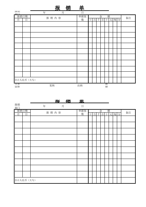 费用报销单模板