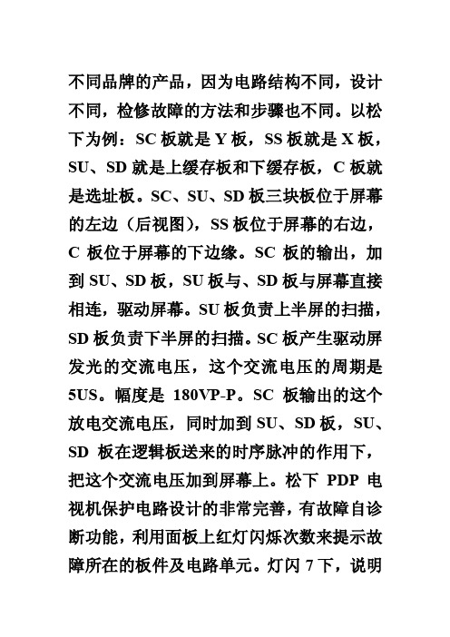 等离子电视Y板和X板故障的判断方法