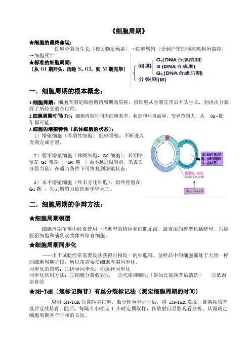 《细胞周期》——细胞生物学知识点总结