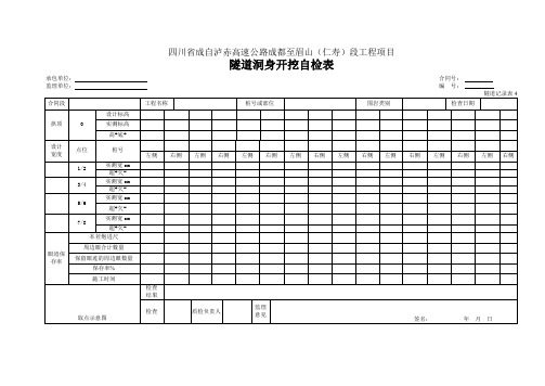 04 隧道洞身开挖检查记录表