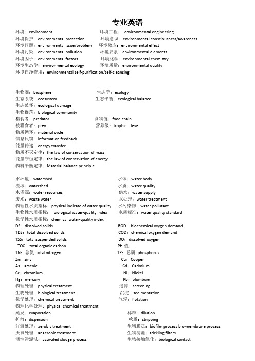 环境工程专业 复试英语口语