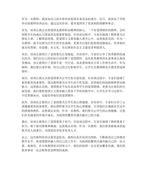 教师培训心得体会爱国