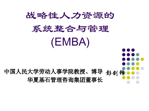 人大博导彭剑峰《战略人力资源管理》EMBA授课讲义(机密版)