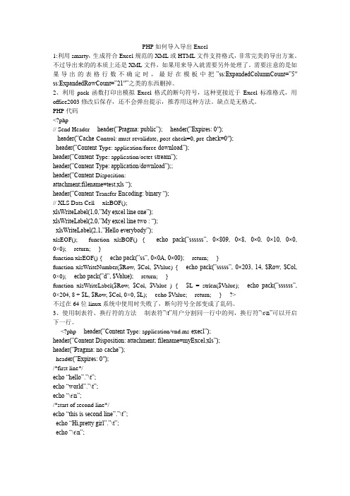 PHP如何导入导出Excel