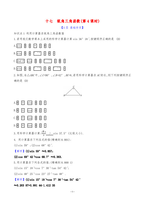 2024年人教版九年级下册数学考点培优训练考点十七 锐角三角函数(第4课时)