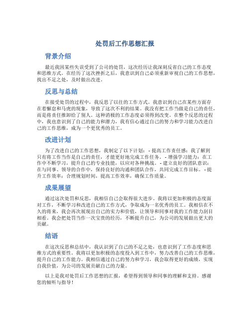 处罚后工作思想汇报