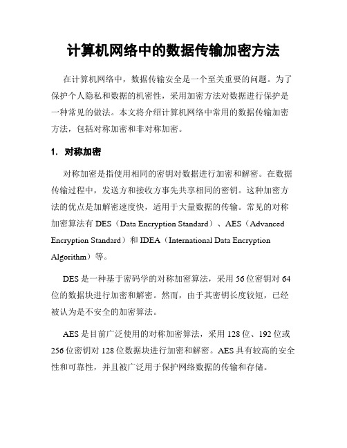 计算机网络中的数据传输加密方法