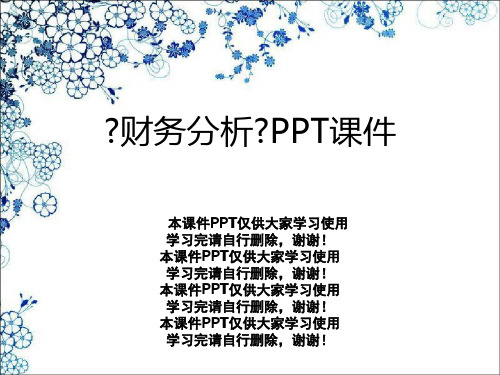 《财务分析》PPT课件