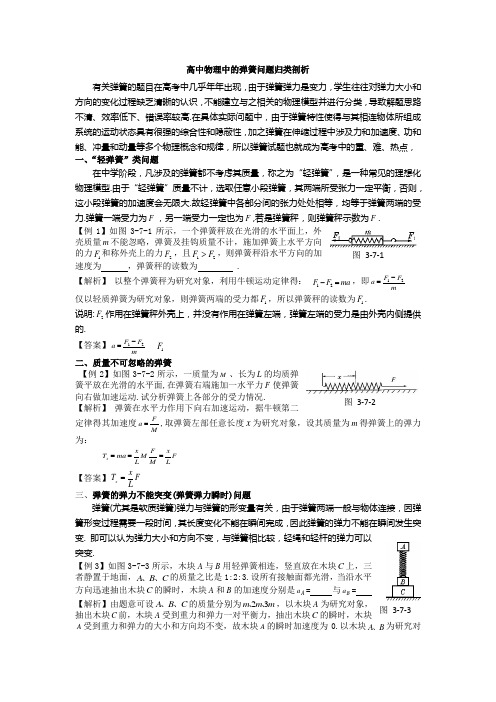 高中物理中的弹簧问题归类剖析