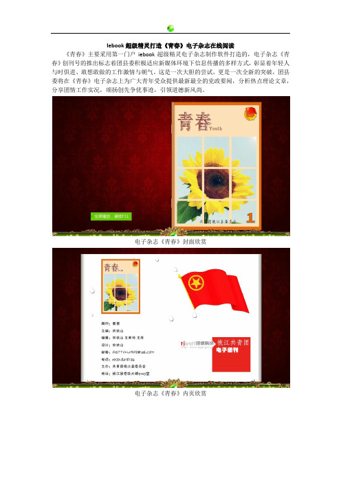 Iebook超级精灵打造《青春》电子杂志在线阅读