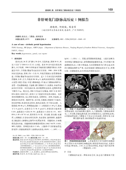 非肝硬化门静脉高压症1例报告