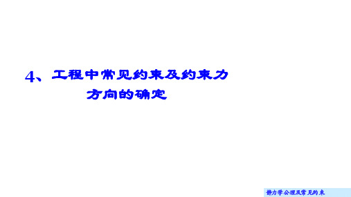 理论力学(哈尔滨工业大学)课件2.4 工程中常见约束及约束力方向的确定