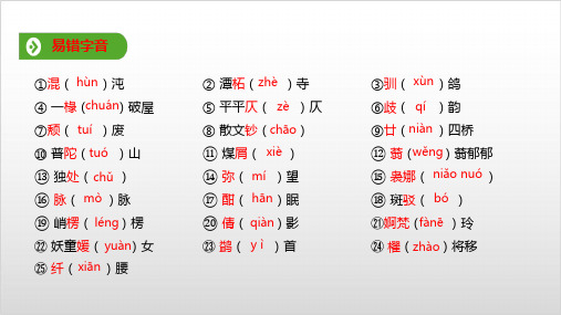 人教版(新教材)高中语文必修1教学精品课件：第七单元 第14课 基础知识梳理 (共13张PPT)